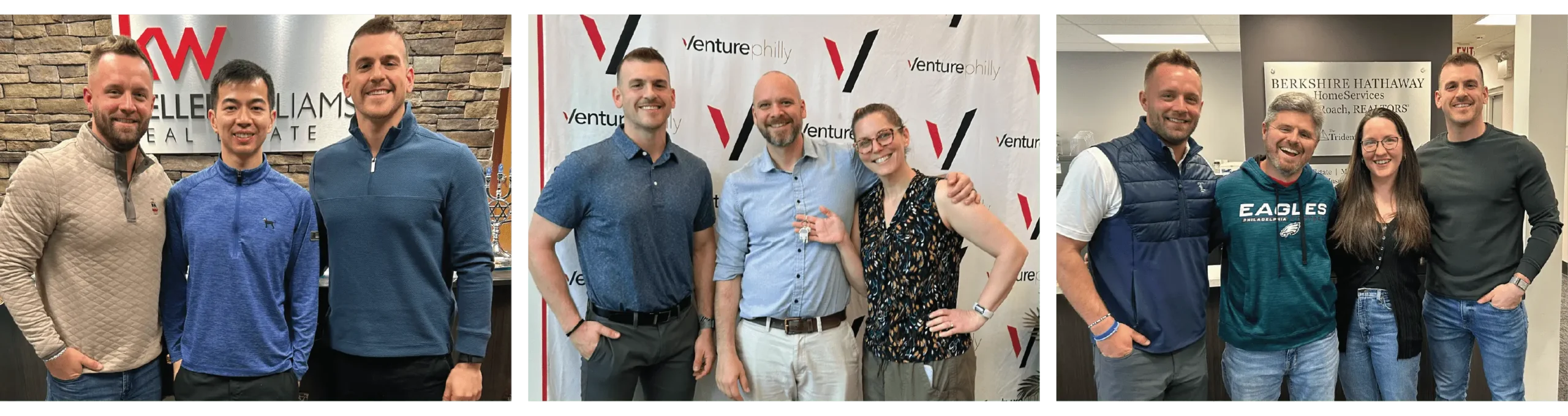 pictures of realtor Matt English with his clients