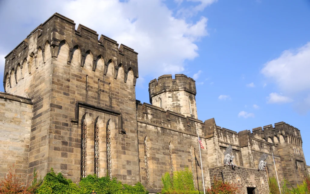 walls of Eastern State Penitentiary in Philadelphia